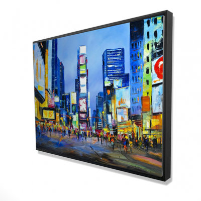 Cityscape In Times Square Print On Canvas