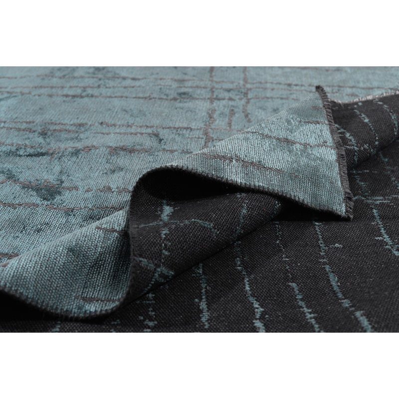 Rapture Abstract Area Rug in Teal/Blue, Rectangle 7'10" x 11'2"