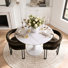 2 - Person Dining Table Sets With Round Table & 2 Upholstered Velvet Armchairs