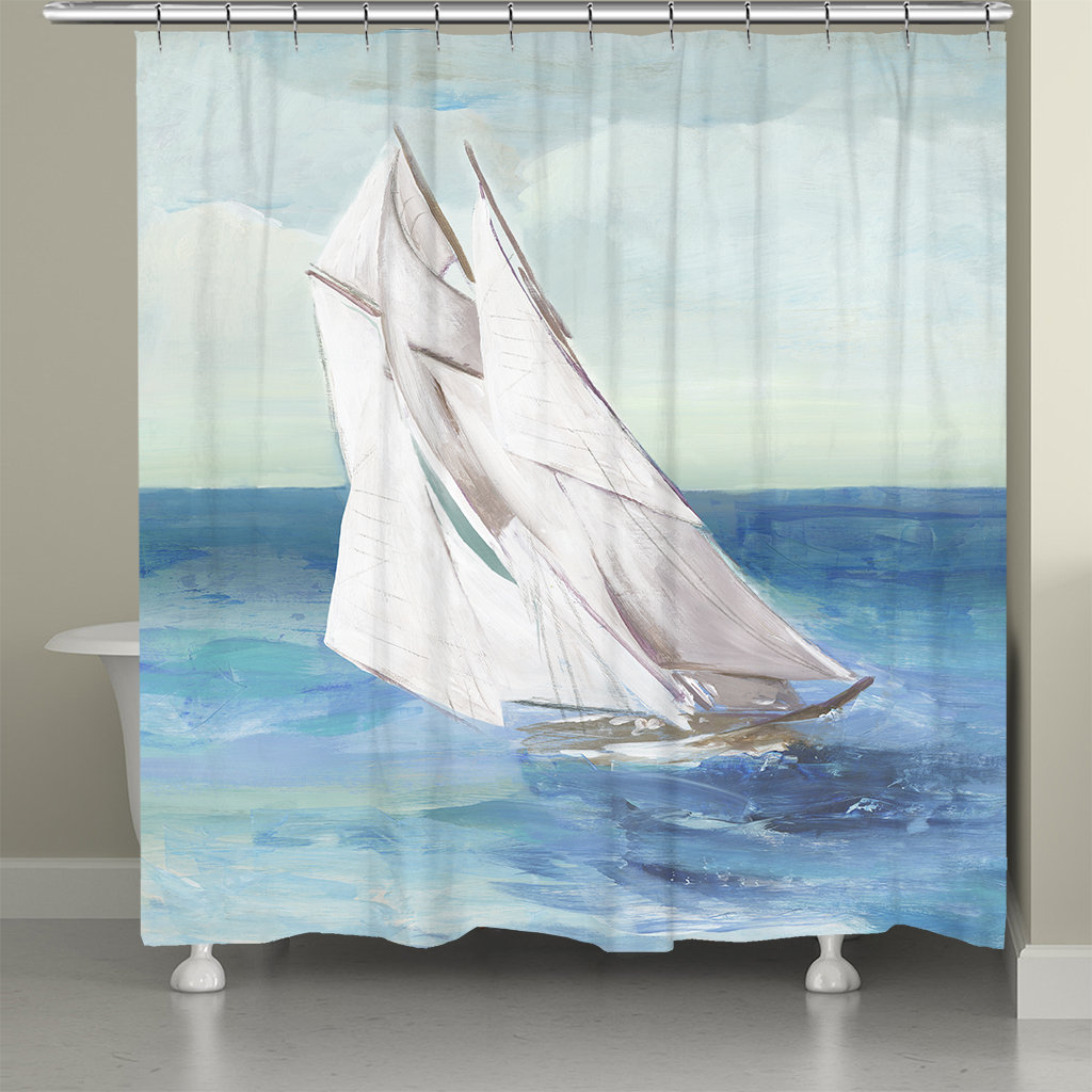 Desouza Sail The Ocean Blue Shower Curtain Longshore Tides