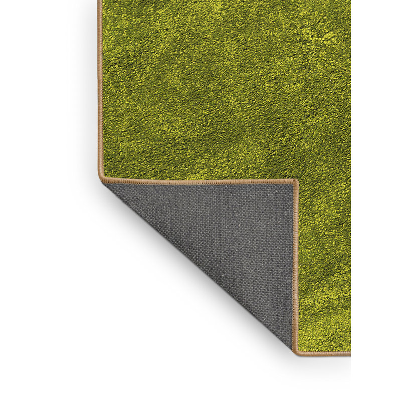 Tapis uni en laine / polyester tissé à la machine couleur chartreuse, Rectangle 2 pi x 3 pi