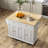 Laronna 43.4 " W Kitchen Island with Solid Wood Top-1225106256