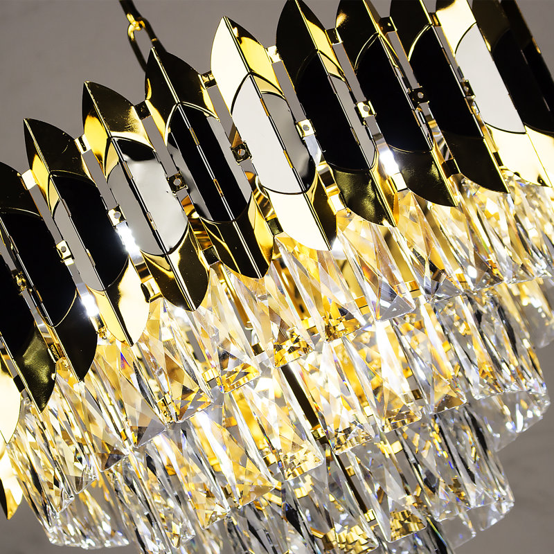 Lustre en cristal Saveta, H 38,6 po x l 19,7 po x P 19,7 po, 4 étages, 8 lumières