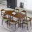 Nut-brown Oval Solid Wood Dining Table