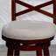 Tabouret 30 po en cerisier avec siège en tissu beige-1882242886-1882242887
