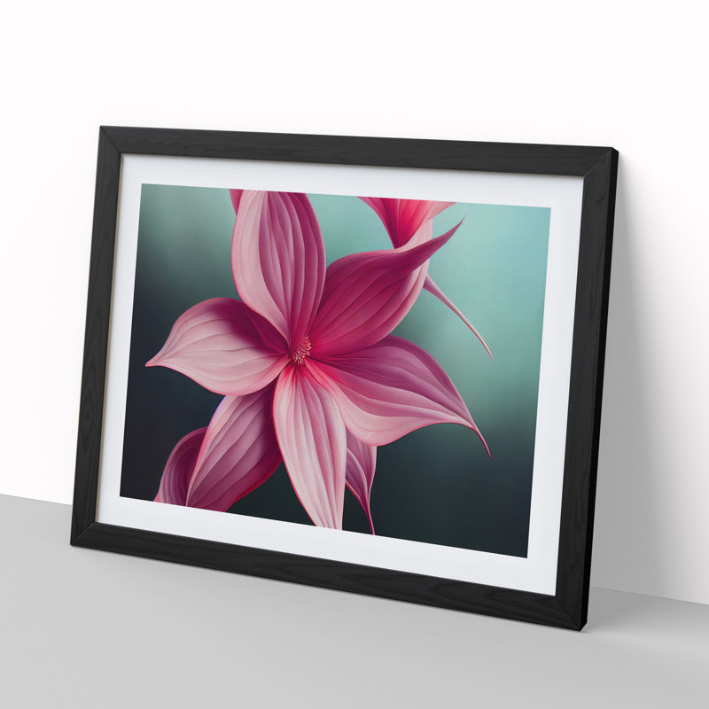 XH1022-9348X Ultimate Modern Flower Art - Single Picture Frame Print, 46cm H x 64cm W x 2cm D, Black Framed