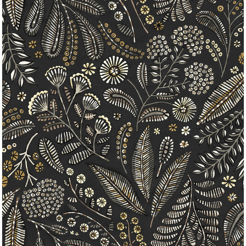 Briar Floral Wallpaper, Black