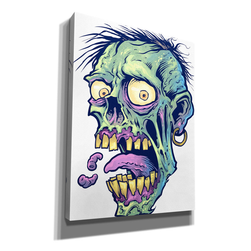 Tête de zombie Abdera, H 16 po x l 12 po x P 0,75 po