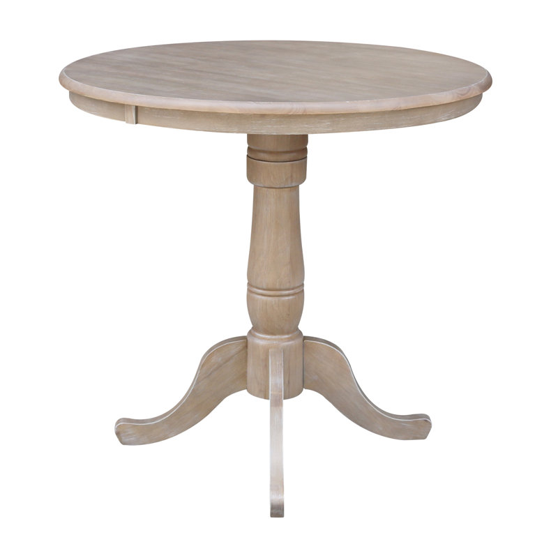 Table de salle à manger en bois massif Mosteller, Taupe-gris délavé, H 36 po x l 36 po x P 36 po