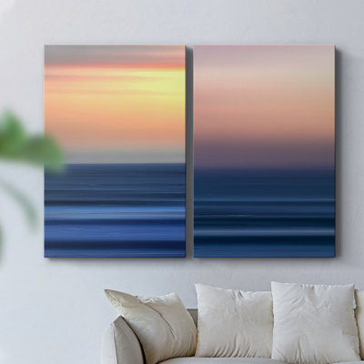 Sunset Seascape I-Toile tendue avec châssis de qualité supérieure, prête à être accrochée