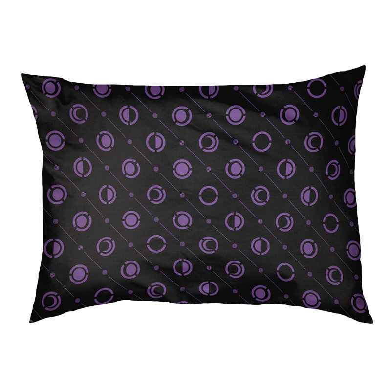 Coussin intérieur pour chien moon phases Chenault, Grand (l 50 po x P 7 po x H 40 po), Mauve / Noir