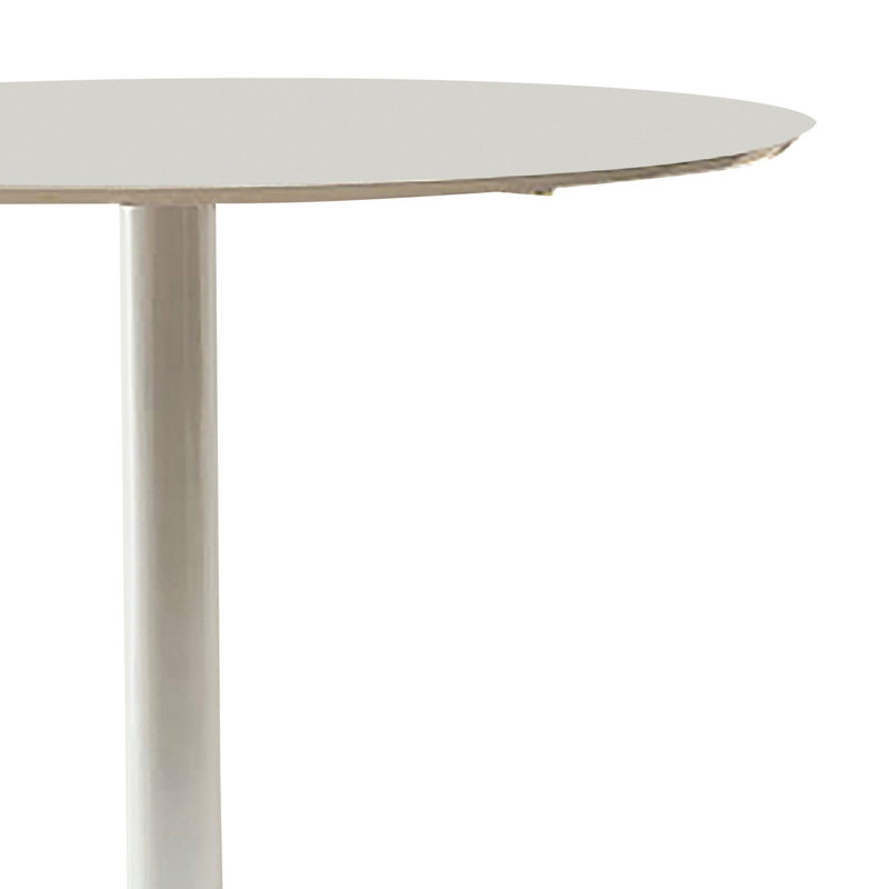 Table de salle à manger blanche avec base en métal, pour les événements sociaux Base de 40 pouces de longueur