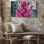 Toile, une créature duveteuse fantaisiste avec fourrure rose éclatante et art mural exagéré-1753379622