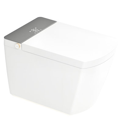 Smart Toilet With Automatic Lid Open/Close, Seat, Instant Warm Water Wash, Auto Flush, Remote & Foot Sensor Soft Lighting, Led Display, Triple Flush Mechanism, Infrared Care, Self-Cleaning Nozzle,