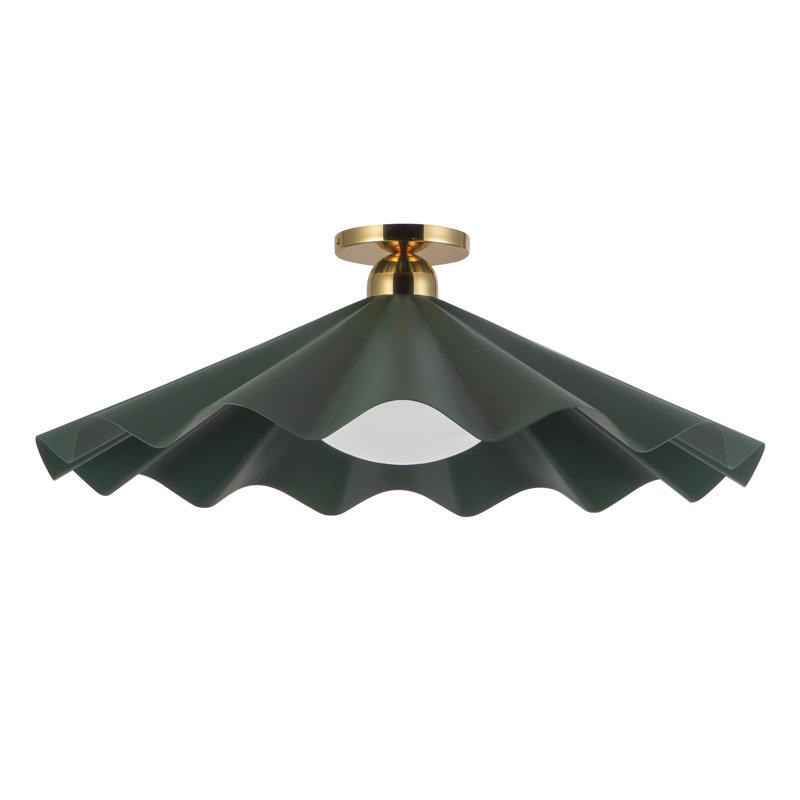 Furrow 25-in Red Semi-Flush Mount, 25-in, Green