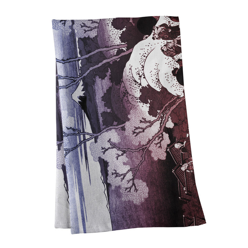Tea Towel Kitchen Towel, Cotton Twill, Light Blue/Brown