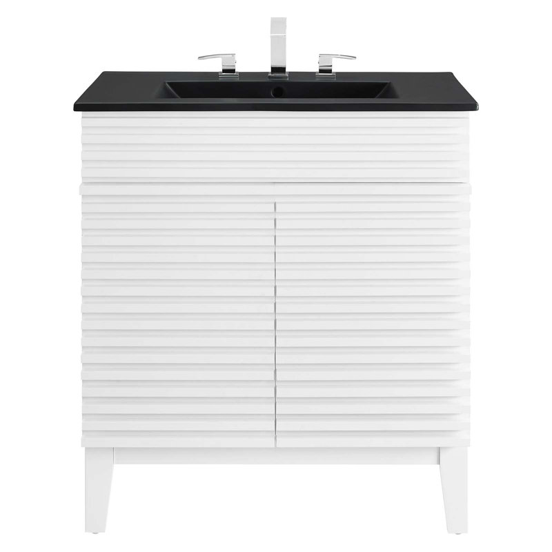 Meuble-lavabo 30 po Render par Modway, Blanc / noir
