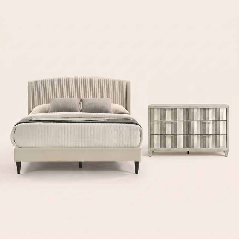 Ensemble de chambre à coucher 2 pièces Jolande, Full, 2 Pcs: Bed, Dresser