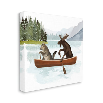 «Animals On Canoe On Wood» par Victoria Barnes, impression