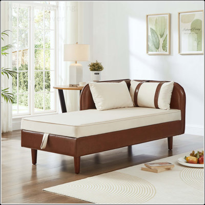 65" Storage Chaise Lounge Sofa