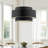 3-Light  Black Dimmable Drum Chandelier With Adjustable Hanging Height