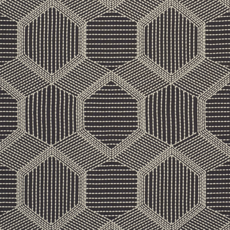 Tortuga Embroidery Fabric, Black