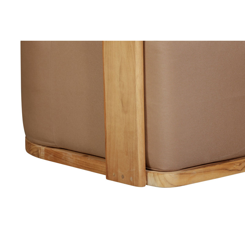Chaise pivotante en bois de teck massif Eclipse, Marron clair, Brun
