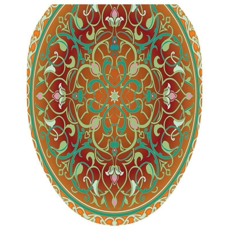 Adhésif décoratif pour siège de toilette Classic Medallion - couvercles de toilette élégants avec couvercle en vinyle