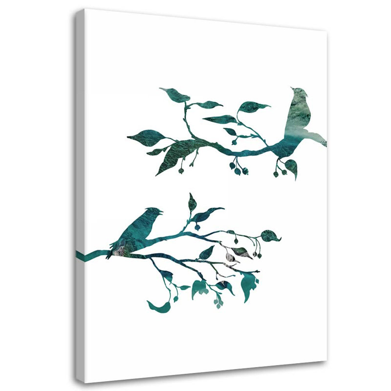 Birds On Branches - Wrapped Canvas Print, 60cm H x 40cm W