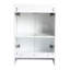 Meuble-lavabo autoportant de 48 po avec lavabo en résine, 2 coins de rangement, charnières de porte à fermeture en douceur, contreplaqué blanc brillant, sections de stratégie d'organisation, plan de clôture