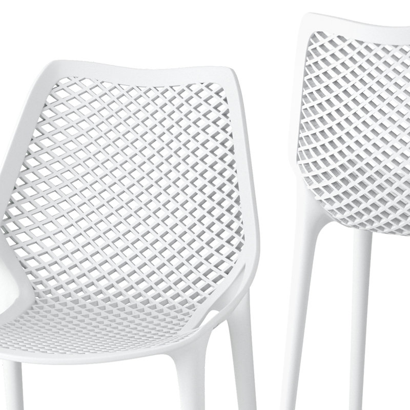 Outdoor Patio Dining Side Chair, White