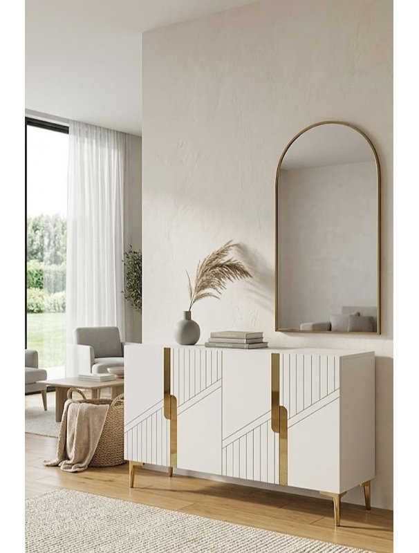 Console, Blanc / Doré