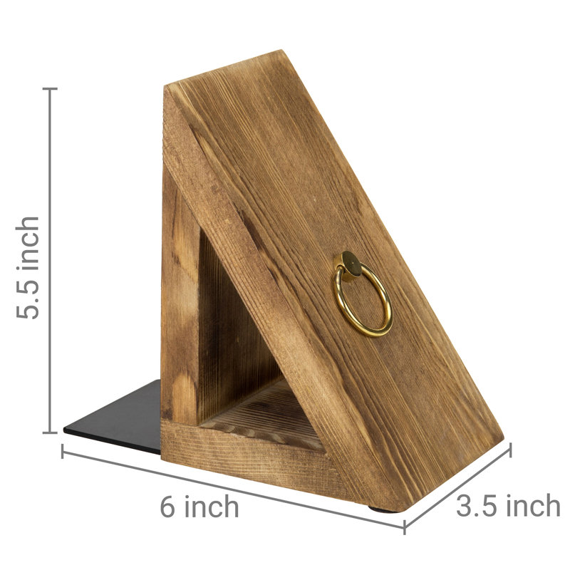 Triangular Decorative Solid Wood Bookends