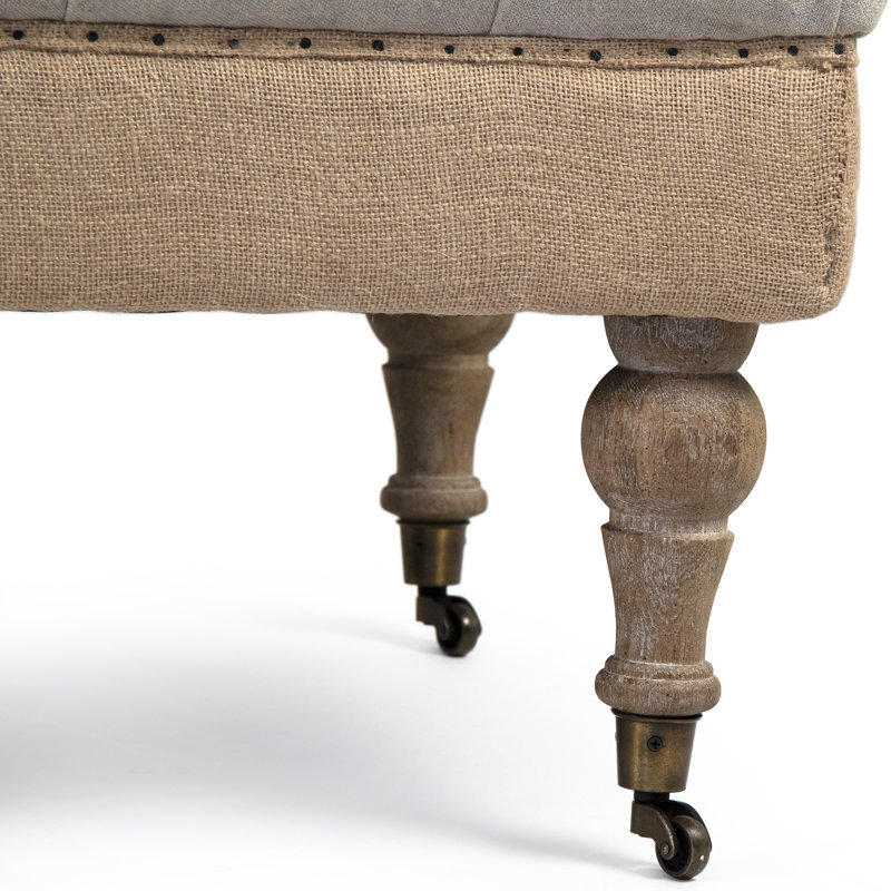 Maison Linen Tufted Ottoman