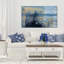 «Gold on Blue Squarel II», reproduction d'art sur toile tendue-31957373