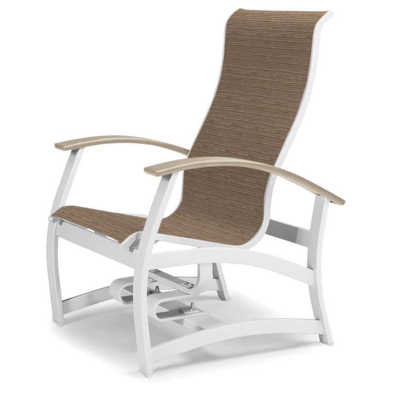 Askar Swivel Powder Coated Aluminum Outdoor Lounge Chair, Bark Performance, Desert P60, Gloss White