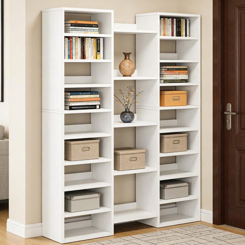 Organisateur de chaussures à 23 tablettes, blanc imperméable, de construction, convient pour la chambre à coucher, le salon, le support de solutions de rangement pour le hall d'entrée avec 23 tablettes, parfait pour réduire l'encombrement dans les espaces
