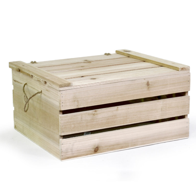 Caisse en bois, Bois naturel, H 7 po x l 12 po x P 9 po