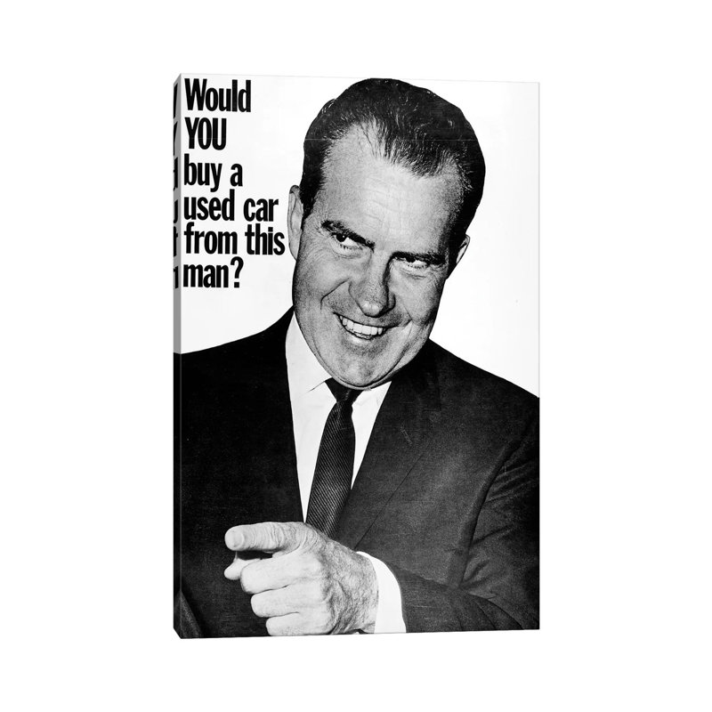 Anti-Nixon Poster, 1960 - Wrapped Canvas Print, 20.32 cm H x 30.48 cm W