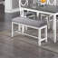 Table de salle à manger 6 pièces, 4 chaises d'appoint et un banc en bois d'hévéa blanc