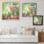 «Modern Modern Pink And Green Summer Garden III», reproduction d'art sur toile-1450045424-1450045422