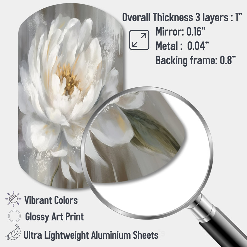 Surette - pivoines cylindriques en métal, sculpture murale asymétrique en métal, H 31 po x l 19 po