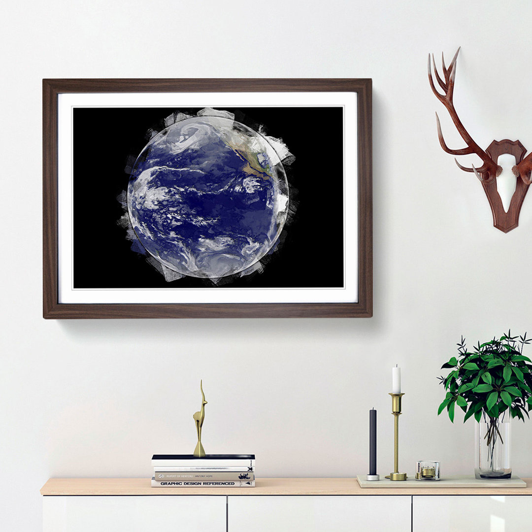 A Satellite Image of Earth in Abstract - Framed Print