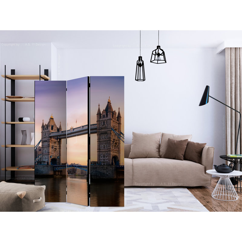 Gull 135cm W x 172cm H 3 - Panel Solid Wood Folding Room Divider