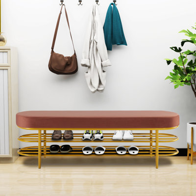 Miel Velvet Upholstered Storage Bench