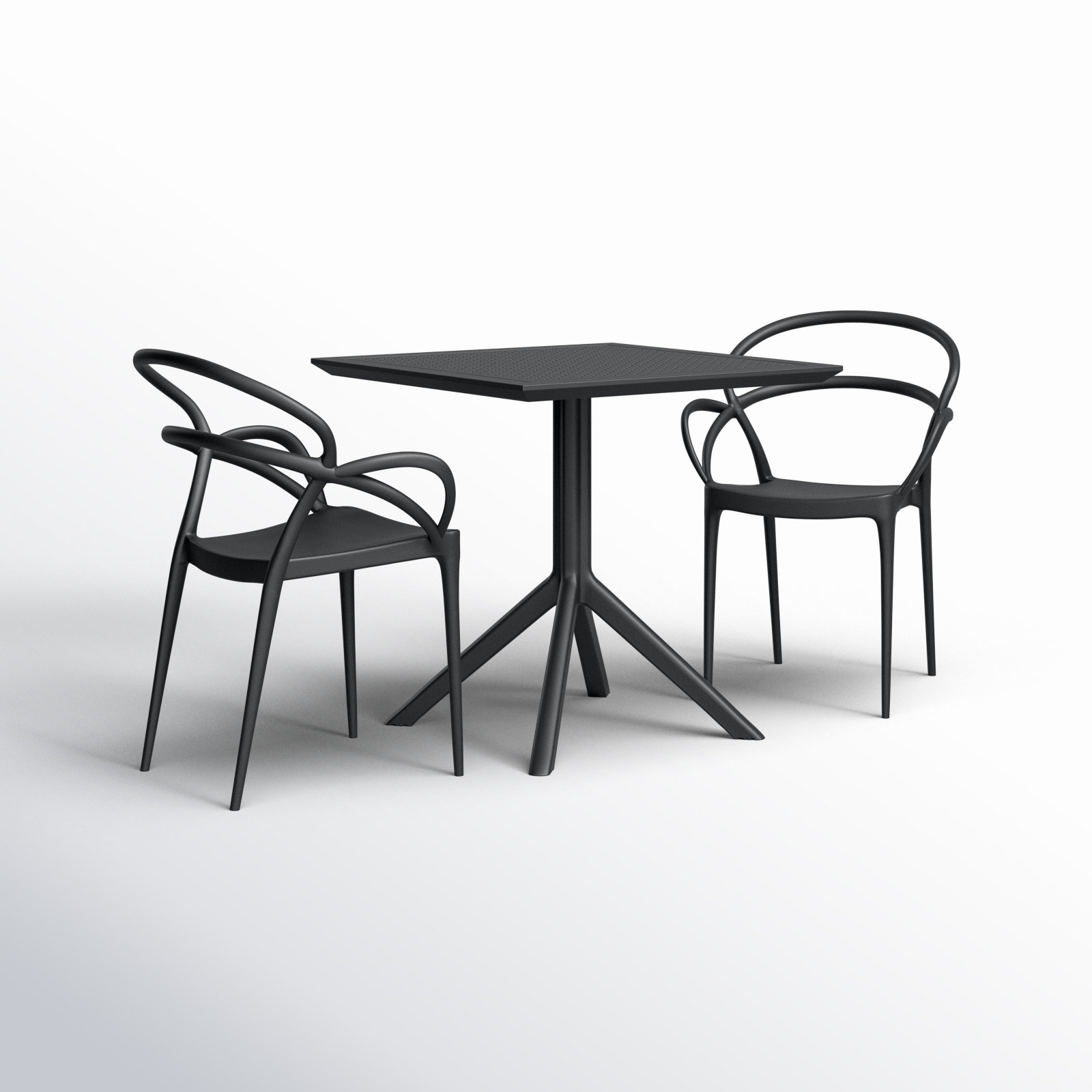 Farrah 32" Patio Bistro Set, Black