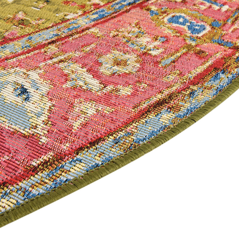 Multi Limon Indoor/Outdoor Traditional Rug, Round 7'10"