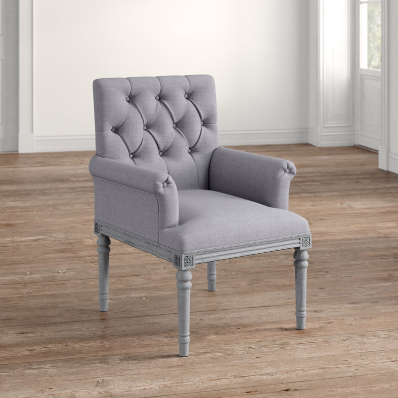 Upholstered Armchair, Light Gray