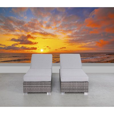 Batley Fully Assembled Outdoor Wicker Chaise Lounge by Sand & Stable