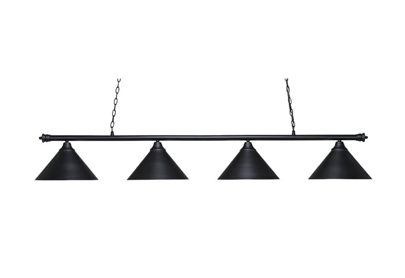 Barre d'éclairage 4 lumières Mendez avec abat-jour conique en métal 14 po, Bronze, Nickel brossé